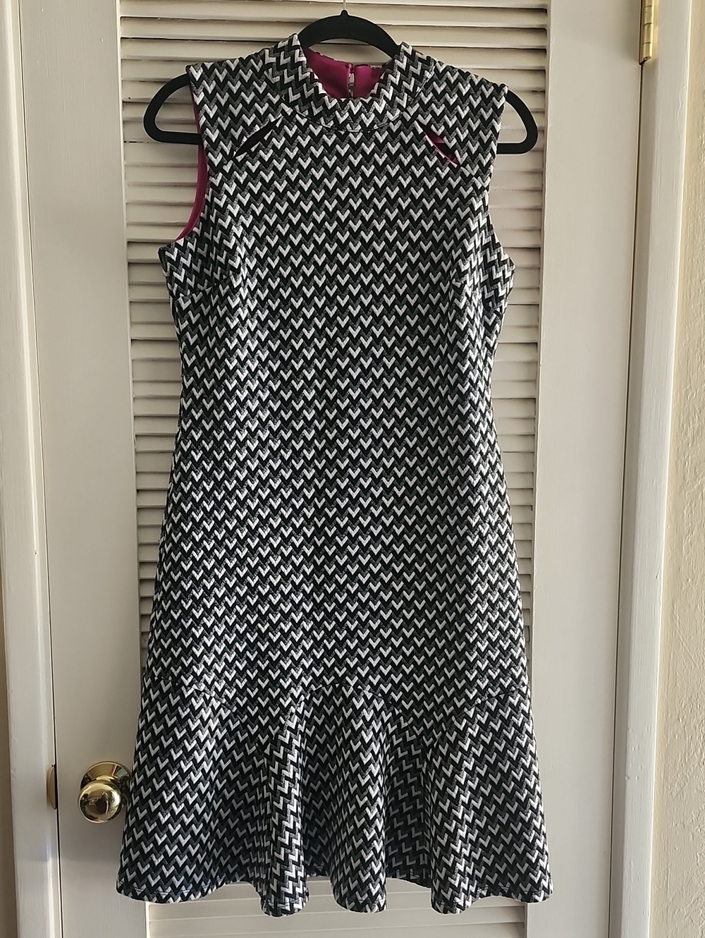 Enfocus Studio Black and White Structured Sleeveless Dress